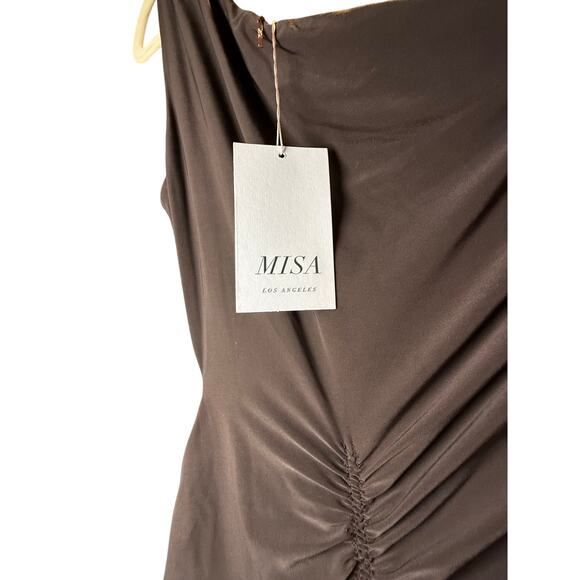 $380 Misa Los Angeles Brown Ruched Dress Size S - Picture 3 of 5